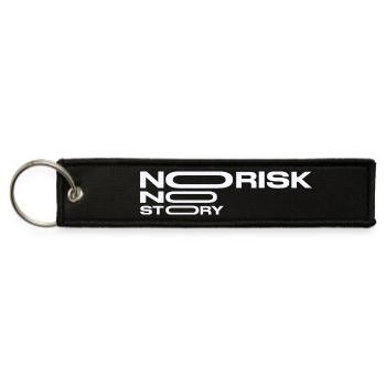 No Risk No Story Futuristic Typography - Jet Tag Keychain - black - Front