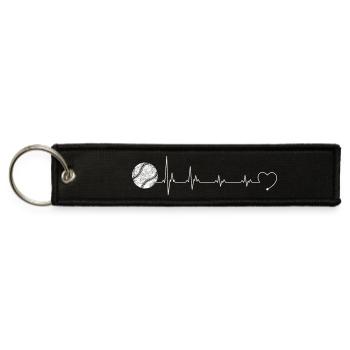 Heartbeat Pulse Stethoscope Graphic - Jet Tag Keychain - black - Front