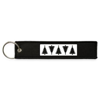 Minimalist Christmas Tree Holiday Christmas Trees - Jet Tag Keychain - black - Front