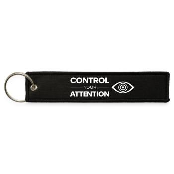 Control Your Attention Eye Logo - Jet Tag Keychain - black - Front