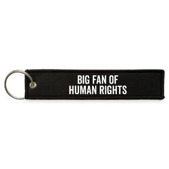 Big Fan of Human Rights - Jet Tag Keychain - black - Front