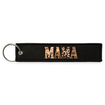 Floral Patchwork Mama Graphic Tee - Jet Tag Keychain - black - Front