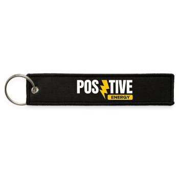 Positive Energy Lightning Bolt - Jet Tag Keychain - black - Front