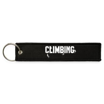 Climbing Silhouettes Bold Text - Jet Tag Keychain - black - Front