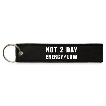 Not Today Energy Low Funny Minimalist Tee - Jet Tag Keychain - black - Front