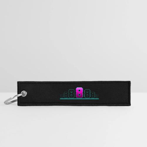 Number 8 in Magenta: Varsity Font - Jet Tag Keychain