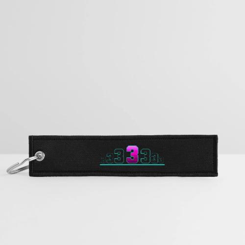 Number 3 in Magenta: Varsity Font - Jet Tag Keychain