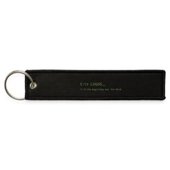 Logos John 1:1 Tech Christian Programmer - Jet Tag Keychain - black - Front