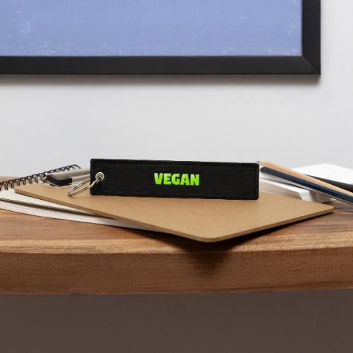 Vegan Bold Green Typography Design - Jet Tag Keychain