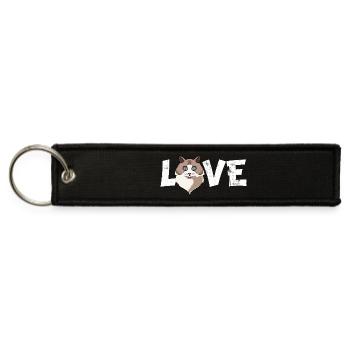 Ragdoll Cat Lover Cat Mom Cat Dad Kitten - Jet Tag Keychain - black - Front