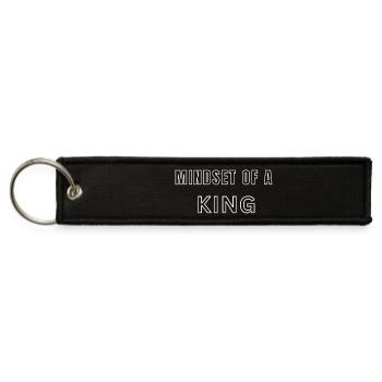 Mindset of a King - Motivational Royalty Quote - Jet Tag Keychain - black - Front