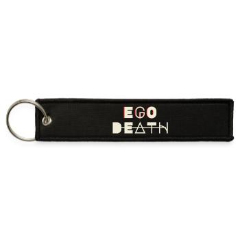  Ego Death - Glitch Art Typography - Psychedelic S - Jet Tag Keychain - black - Front