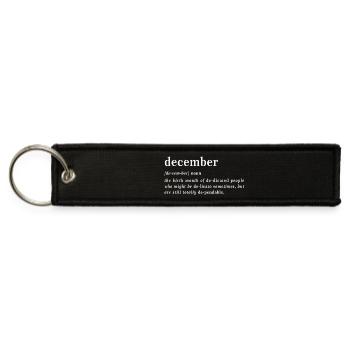 December Definition Typography Tee - Jet Tag Keychain - black - Front