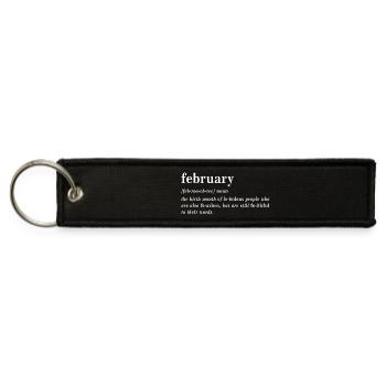 February Dictionary Definition Funny Typography - Jet Tag Keychain - black - Front
