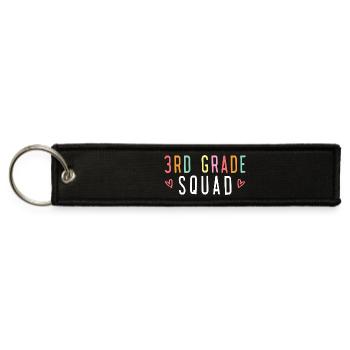 3rd Grade Team Crew Third Grade Squad - Jet Tag Keychain - black - Front