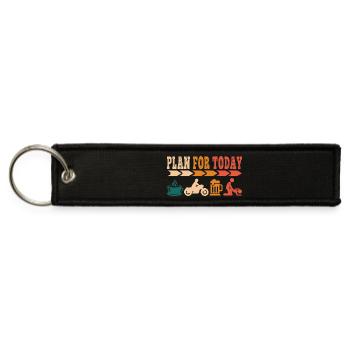 Motorbike Motorcycle biker gift Plan for today - Jet Tag Keychain - black - Front