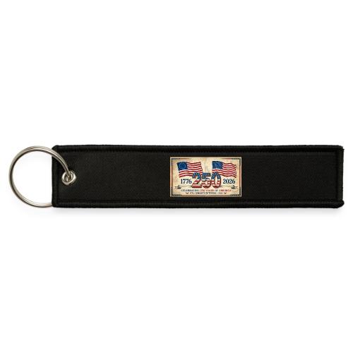 USA 250th Anniversary Flags Emblem - Jet Tag Keychain
