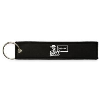 67 Skeleton Teacher Six Seven Meme Halloween  - Jet Tag Keychain - black - Front