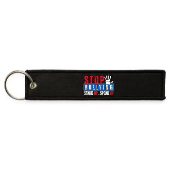 Stop Bullying – Stand Up, Speak Up - Jet Tag Keychain - black - Front