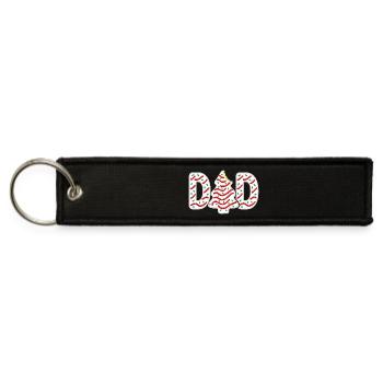 Christmas Tree Cake Dad Matching Family Party  - Jet Tag Keychain - black - Front