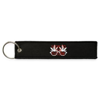 Future Focused Cannabis Leaf Design - Jet Tag Keychain - black - Front