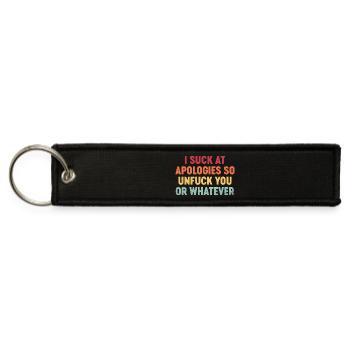 I Suck At Apologies So Unfuck You - Jet Tag Keychain - black - Front