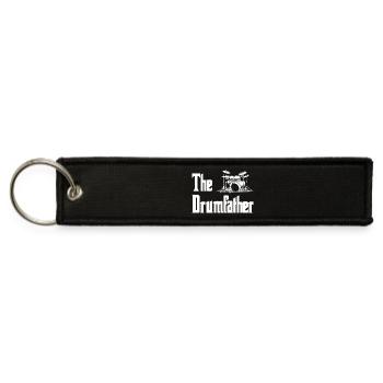 The Drummer: Drum Kit Silhouette - Jet Tag Keychain - black - Front