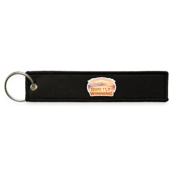 Quietly Winning Sunrise Mountain Typography - Jet Tag Keychain - black - Front