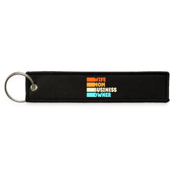 Small Business Owner Wife Mom Entrepreneur - Jet Tag Keychain - black - Front