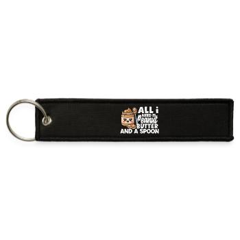 Cute Peanut Butter and Jelly Matching Friend - Jet Tag Keychain - black - Front