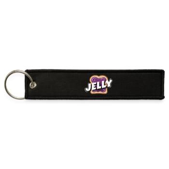 Cute Peanut Butter and Jelly Matching Friend - Jet Tag Keychain - black - Front