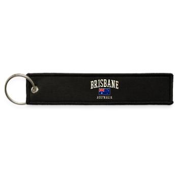 Brisbane Vintage Australia Flag - Jet Tag Keychain - black - Front