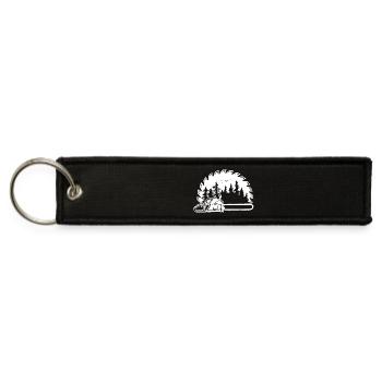 Forestry Chainsaw Tree Silhouette Design - Jet Tag Keychain - black - Front