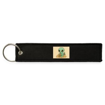 Alien Nebula Sips Bubble Tea - Jet Tag Keychain - black - Front
