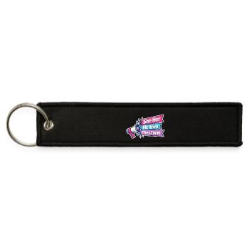 Inclusive Pronouns Pride LGBTQ+ Trans Pride Ally - Jet Tag Keychain - black - Front