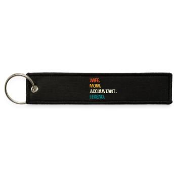 Wife. Mom. Accountant. Legend - Jet Tag Keychain - black - Front