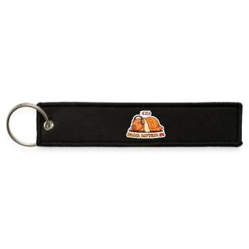 Social Battery 0% Cozy Capybara - Jet Tag Keychain - black - Front