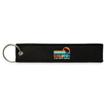 Sabertooth Tiger Cat Smilodon - Jet Tag Keychain - black - Front
