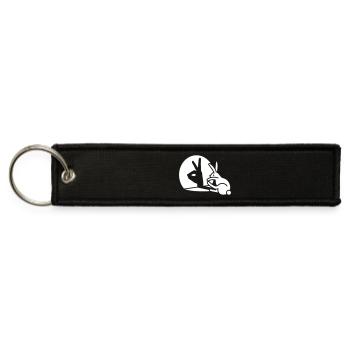Funny Rabbit hand shadow puppet bunny hare pop art - Jet Tag Keychain - black - Front