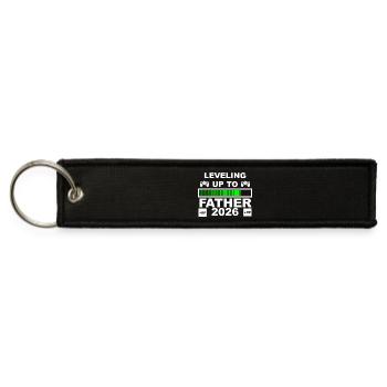 Leveling Up to Father 2026 Gamer - Jet Tag Keychain - black - Front