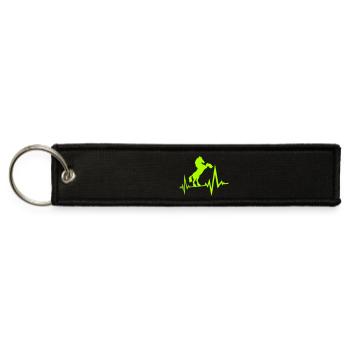Horse Pulse Heartbeat Frequency ECG Line Cool Fun - Jet Tag Keychain - black - Front