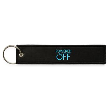 POWERED OFF Turned off and in sleep mode - Jet Tag Keychain - black - Front