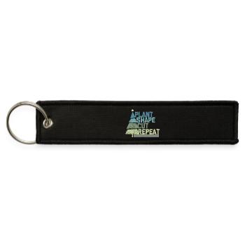 Christmas Tree Farmer Plant Shape Cut - Jet Tag Keychain - black - Front