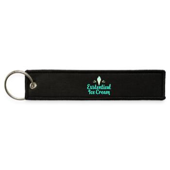 Existential ice cream Funny saying Ice cream cone - Jet Tag Keychain - black - Front