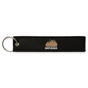 Napybara Capybara Funny Capibara Capy - Jet Tag Keychain - black - Front