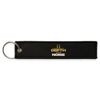Depth Over Noise Quiet Anti-Hustle Design - Jet Tag Keychain - black - Front