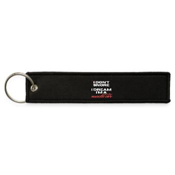 I don't snore, I dream I'm a muscle car - Jet Tag Keychain - black - Front