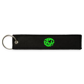 Fiery Green Abstract Optimist Design - Jet Tag Keychain - black - Front