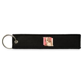 I Am Useless And Gay Funny Cute Dog - Jet Tag Keychain - black - Front