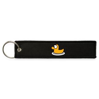 Bath duck squeaky duck water bird cute sweet comic - Jet Tag Keychain - black - Front
